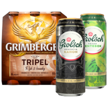 Grolsch kanon, lentebok, weizen of Grimbergen 